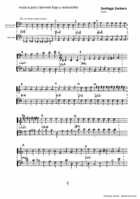 música para clarinete bajo y violoncello A4 z 2 7-4358